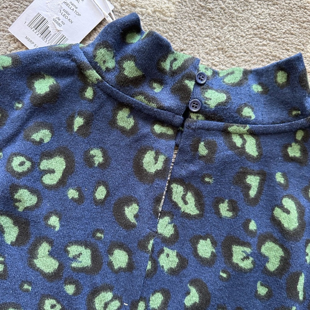 Walter Baker $128 Briella Top, Midnight Leo Knit, Size XL - Picture 9 of 9